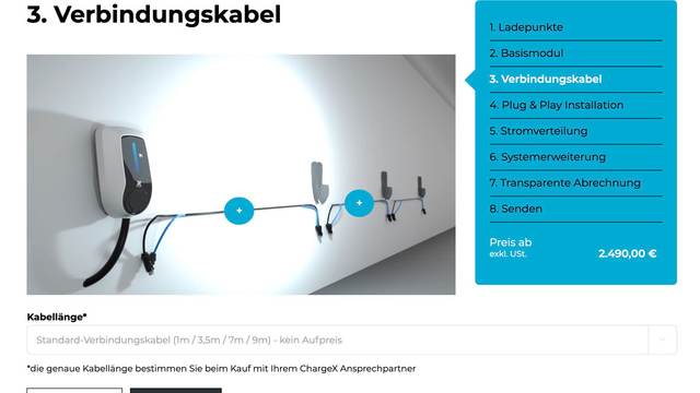 ChargeX — Produktkonfigurator mit 3D-Design für Ladesysteme aus München.